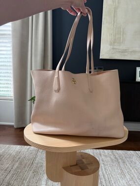 Tory Burch Pale Blush Pebbled Leather Tote